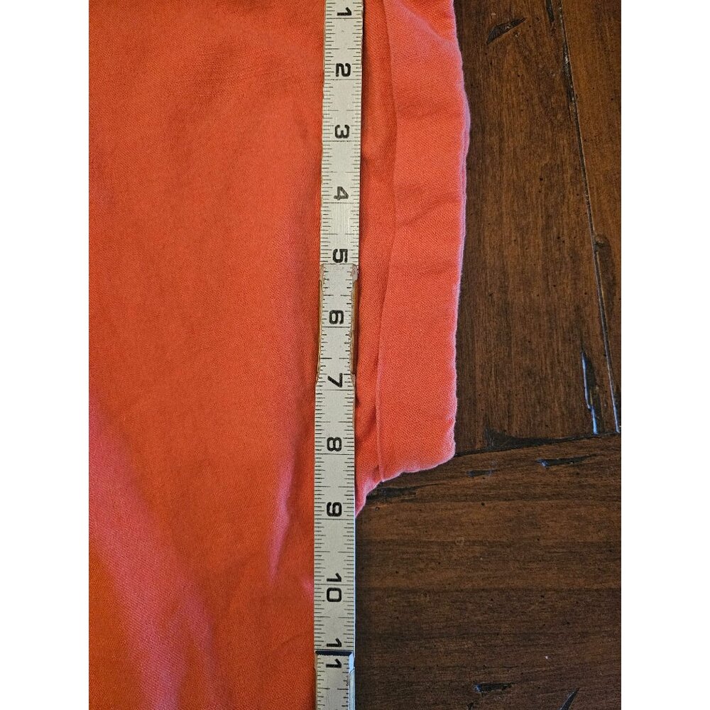 Briggs Sunset Orange Linen Blend Shift Dress XL Knee-Length Short Sleeve V-Neck - Picture 6 of 8